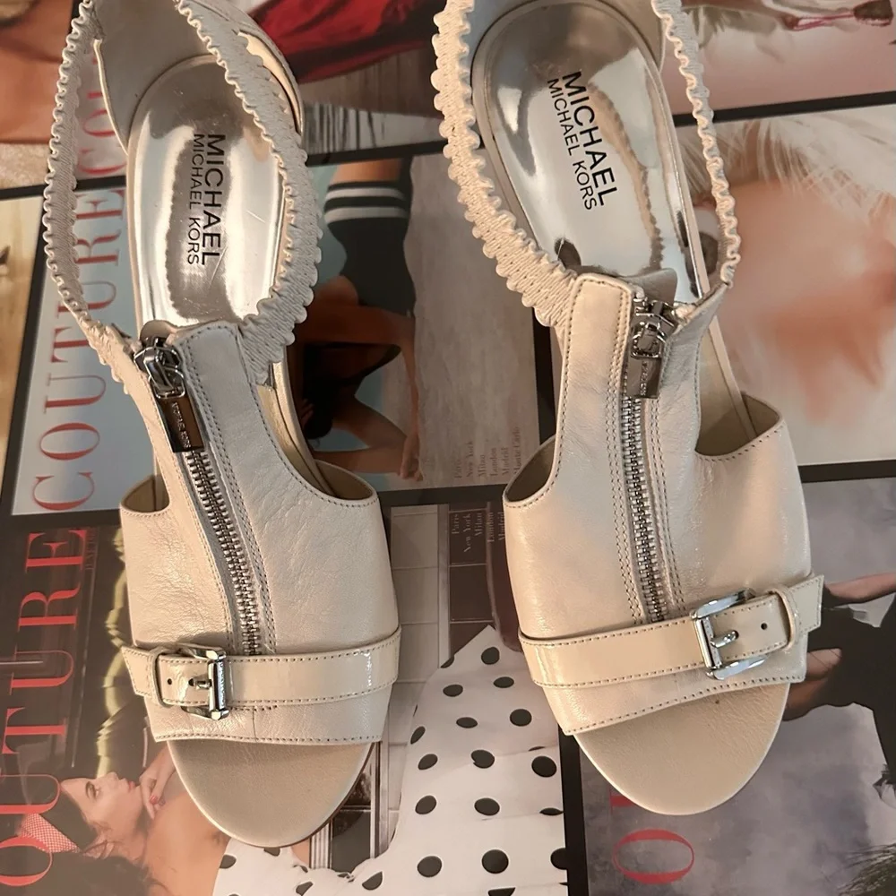 Michael Kors  Cream Peep-Toe Women's Shoe - Picture 2 of 4